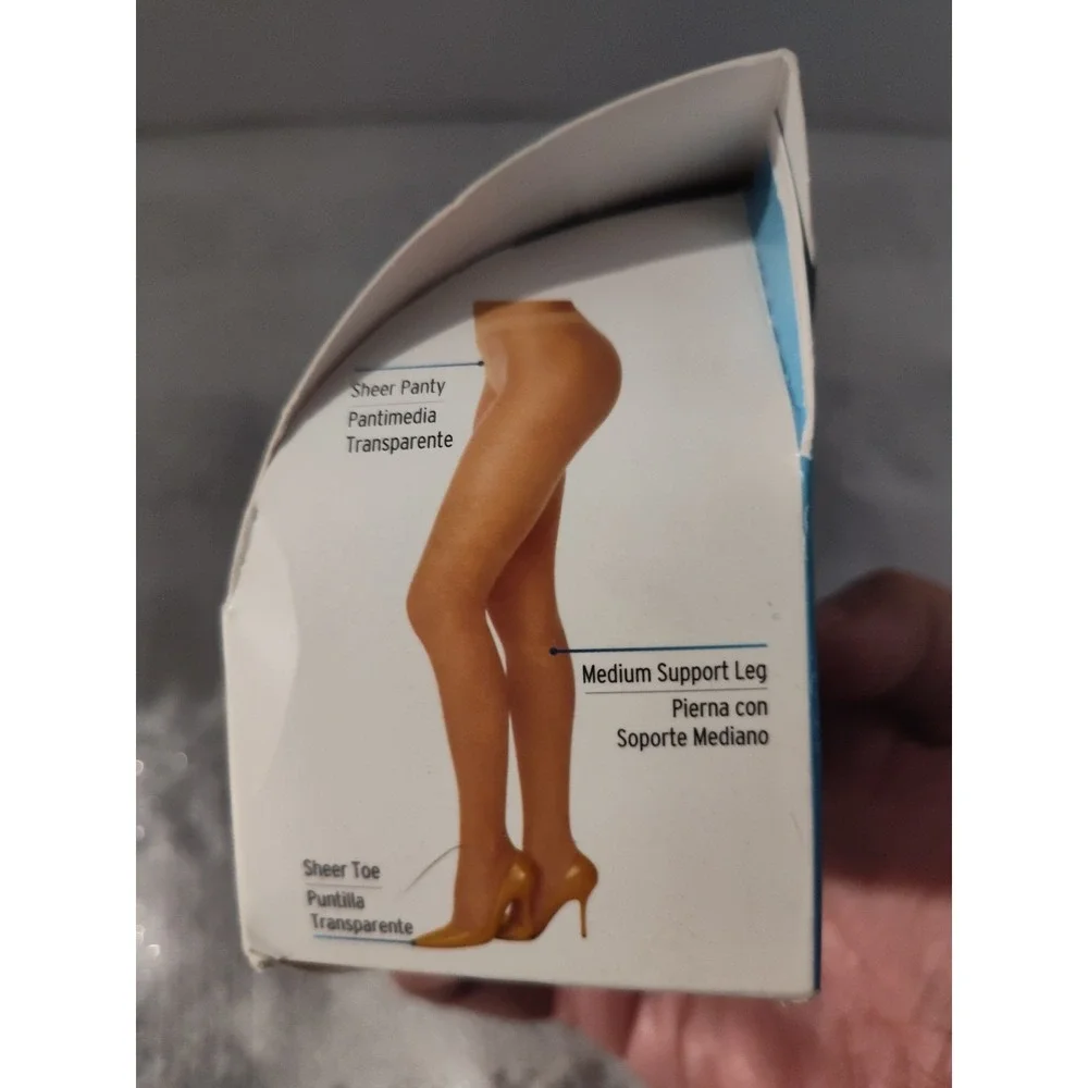 L'eggs Sheer Energy‎ Jet Black B Sheer Panty Pantyhose Sheer Toe 60929